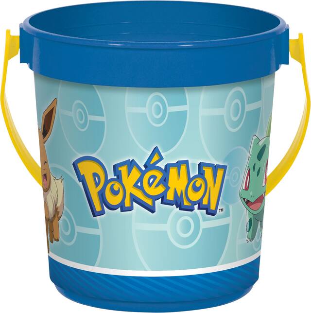 Classic Pokémon Favour Reusable Plastic Container, Blue/Yellow Front_Elevated