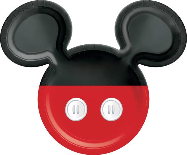 Mickey Mouse Forever Shaped Birthday Party Lunch Plates, 8-pk Overhead_Flat