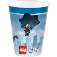 Gobelets en papier pour fête d’anniversaire, LEGO City, 9&nbsp;oz, paq. 8 Front_Elevated