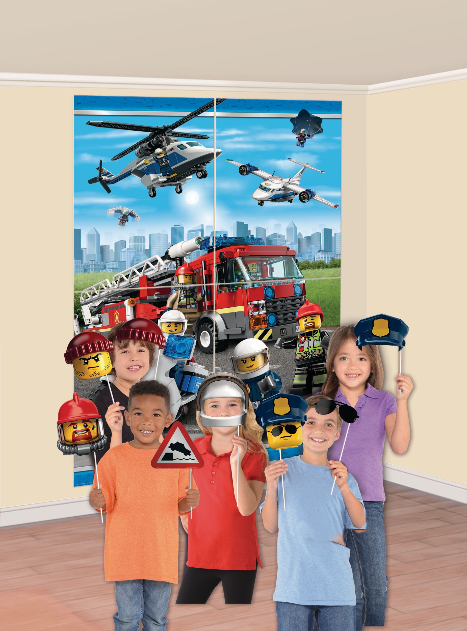 Lego Birthday Party Scene Setter Decoration with Props, 16-pc Composite_or_Mixed