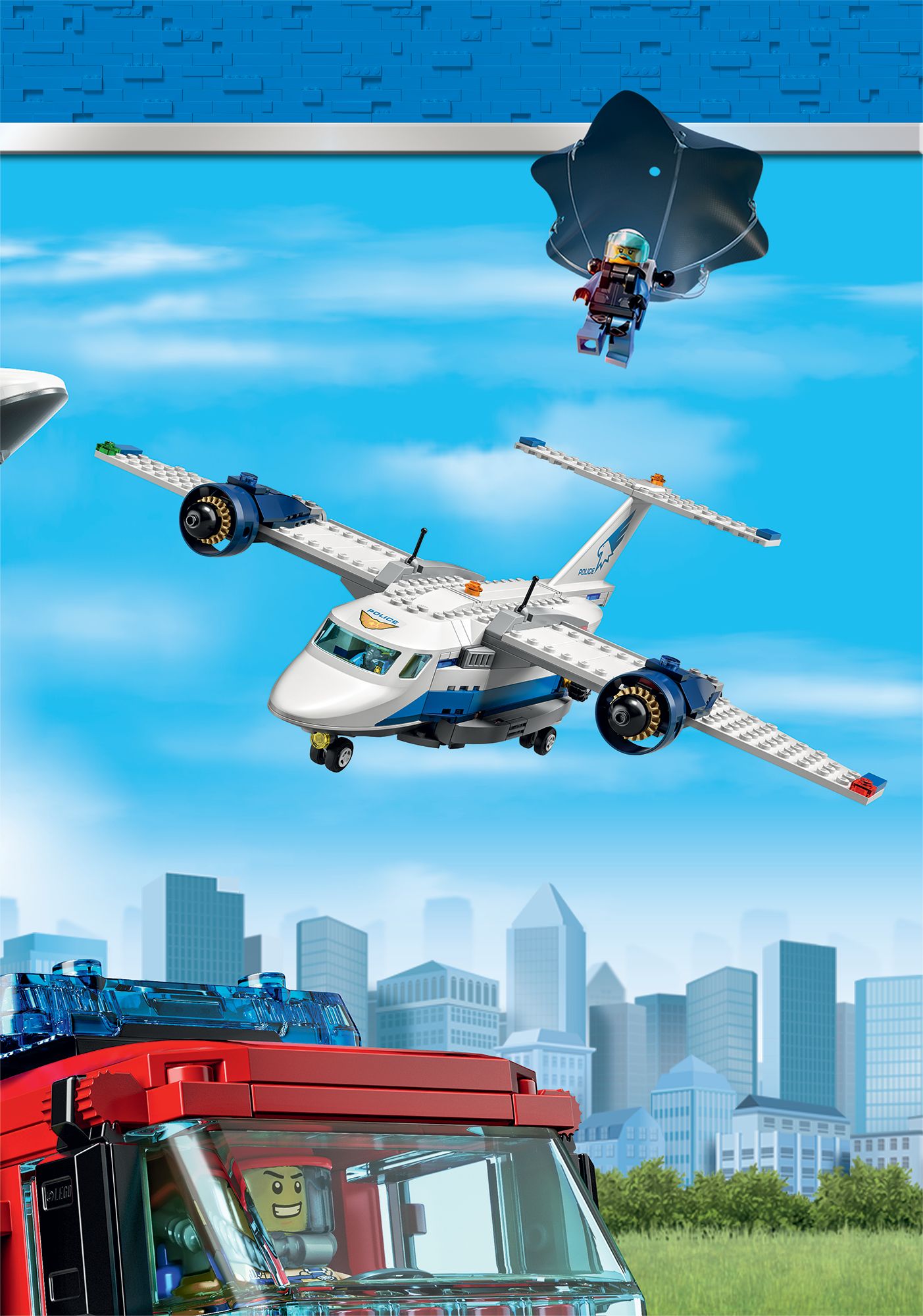 Lego Birthday Party Scene Setter Decoration with Props, 16-pc Overhead_Flat