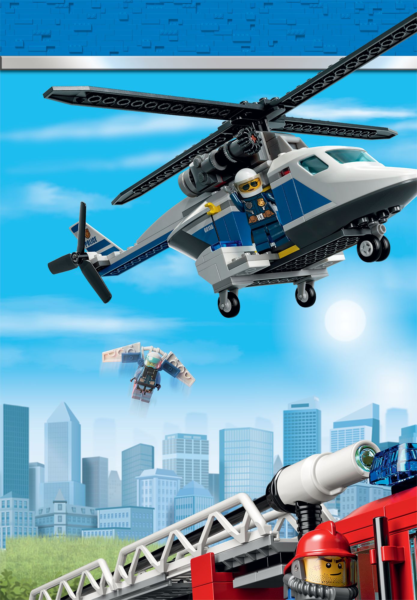 Lego Birthday Party Scene Setter Decoration with Props, 16-pc Front_Flat