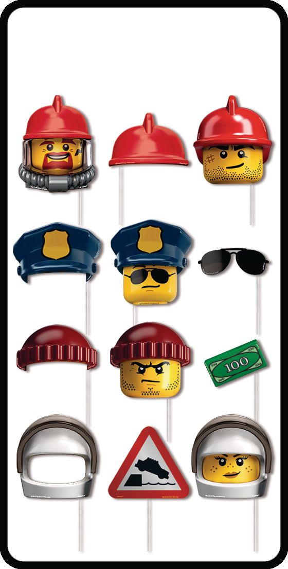 Lego Birthday Party Scene Setter Decoration with Props, 16-pc Front_Flat