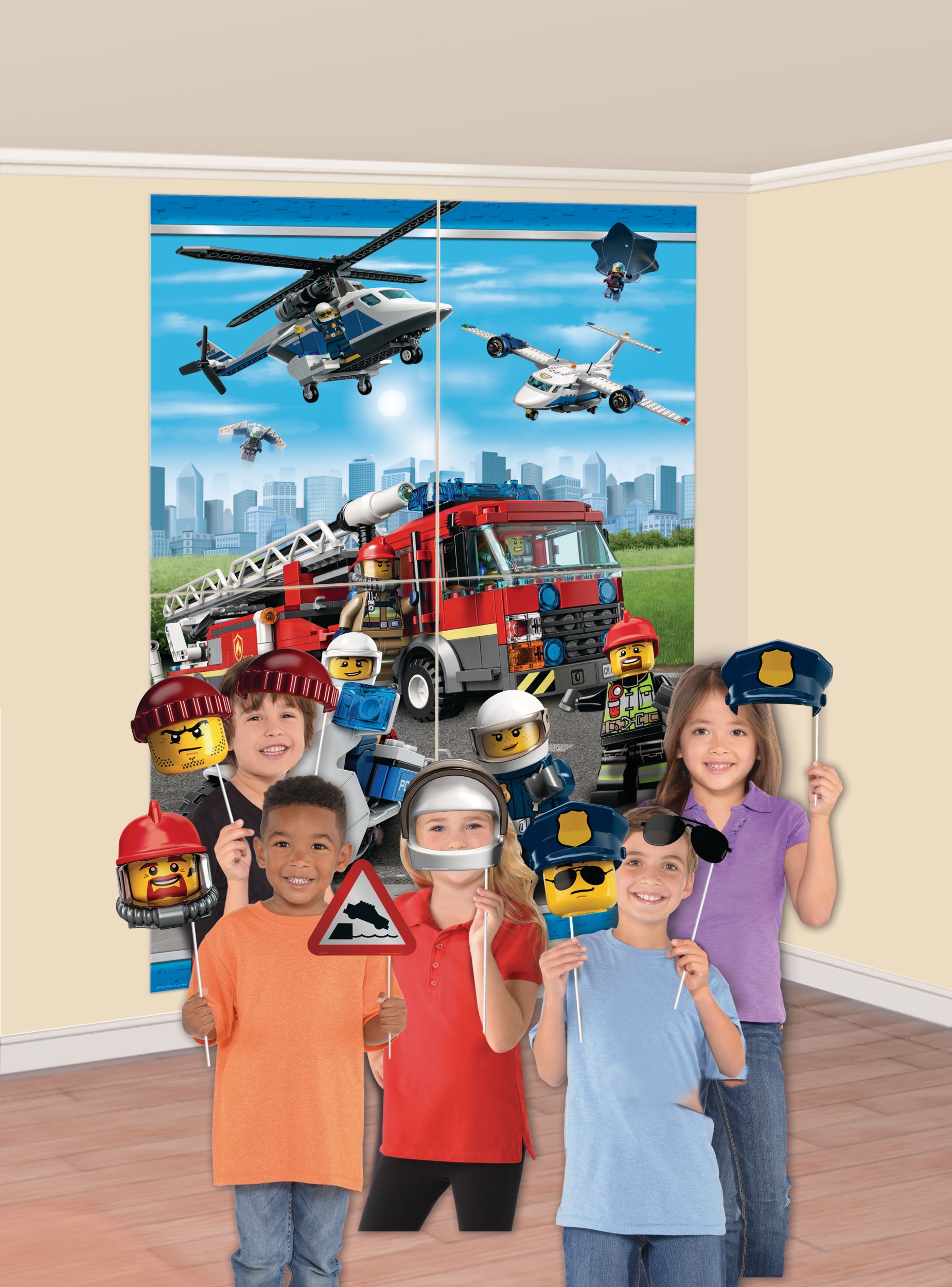 Lego Birthday Party Scene Setter Decoration with Props, 16-pc Composite_or_Mixed