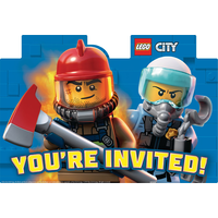 Lego City Birthday Party Invitations, 8-pk Front_Flat