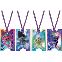 Trolls "Thank You" Paper Card Tags, Multi-Coloured, 8-pk, for Birthday Party Front_Flat