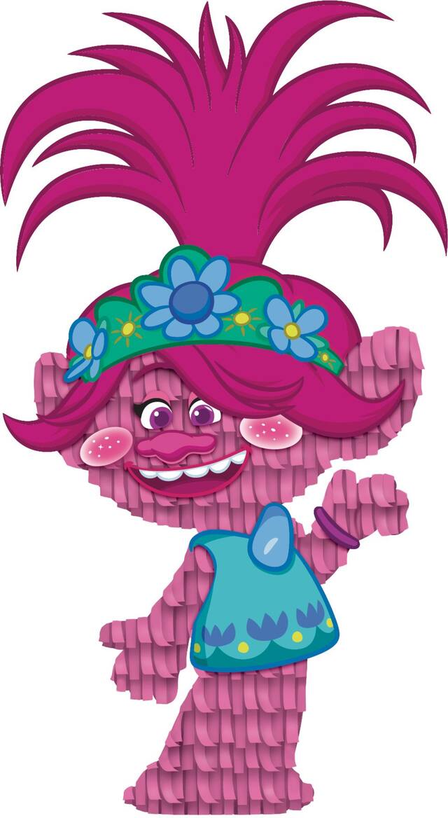 Trolls World Tour Mini Pinata Birthday Party Decoration, 5-in x 7-in Front_Flat