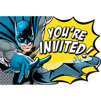 Justice League Heroes Unite Batman Postcard Birthday Party Invitations, 8-pk Front_Flat