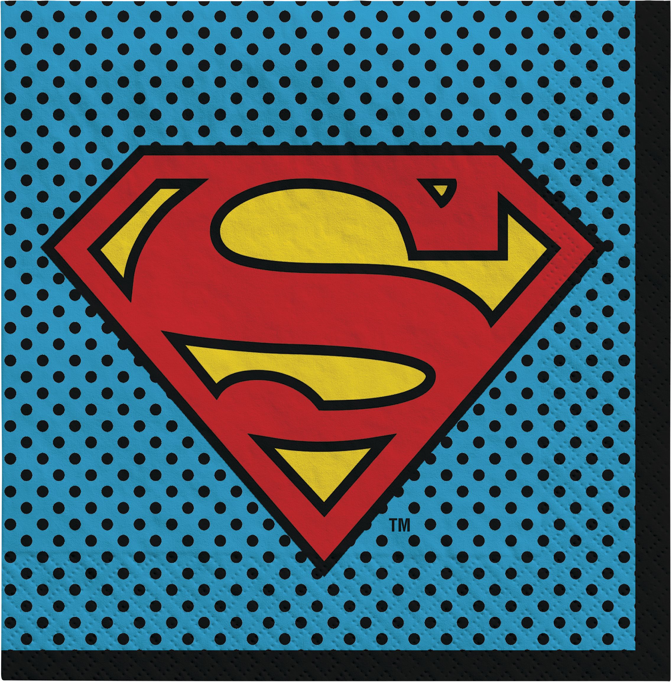 Justice League Heroes Unite Superman Birthday Party Lunch Napkins, 6.5-in, 16-pk Front_Flat