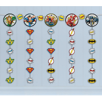 Justice League Heroes Unite String Garland Birthday Party Decoration Kit, 5-pc Front_Flat