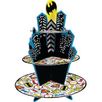 Justice League Heroes Unite Birthday Party Cupcake Stand Front_Flat