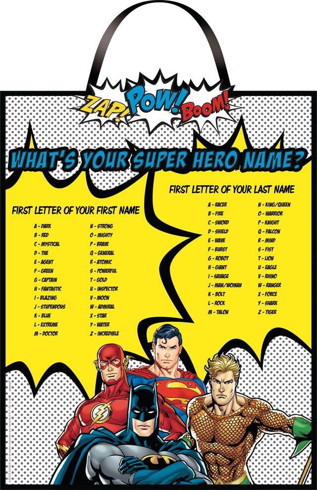 Justice League Heroes Unite Superhero Name Sign Decoration for Birthday Party/Room Front_Flat