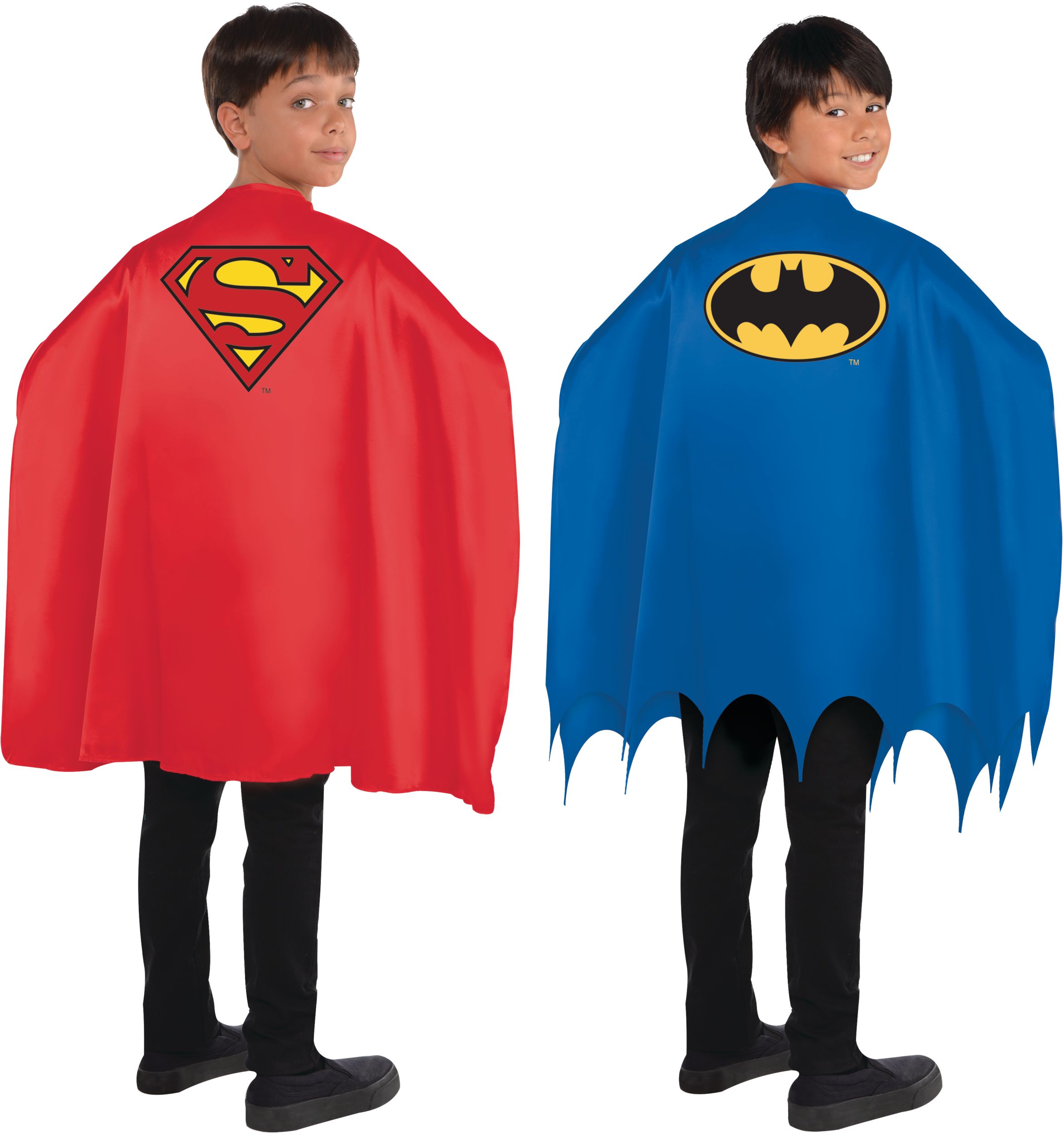 Kids' DC Justice League & Superman Capes, One Size, 2-pk, Wearable Costume Accessories for Halloween | City