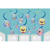 SpongeBob SquarePants Hanging Swirl Birthday Party Decorations Front_Flat