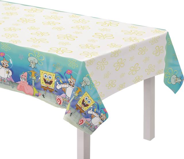 SpongeBob SquarePants Birthday Party Paper Table Cover, 54-in x 96-in Front_Angled_Left