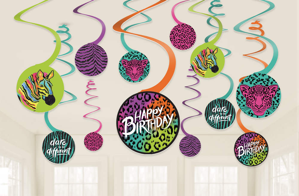 Lot De 6 Spirales Décoratives à Suspendre - Pour Anniversaire, événement, Mariage - Couleurs Or Rose, Bleu Lac, Vert - Papier Robuste