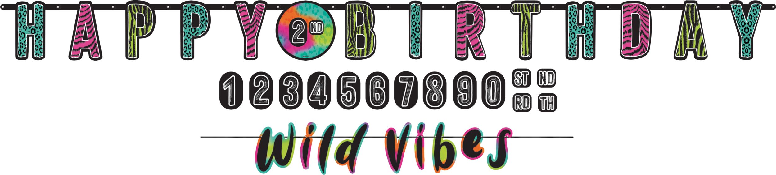 Wild Child Personalized Birthday Party Banner Decoration Kit Front_Flat