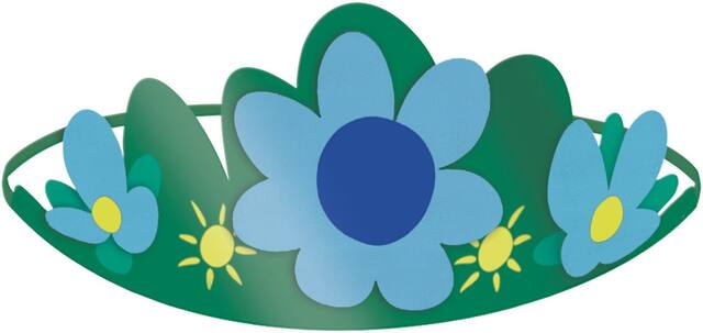 Trolls Flower Crown Tiaras, Green/Blue, One Size, 8-pk, Wearable Accessories for Birthdays Front_Flat