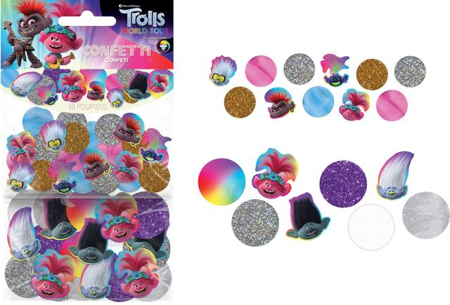Confettis géants pour fête d'anniversaire Trolls Tournée mondiale, paq. 48 Composite_or_Mixed