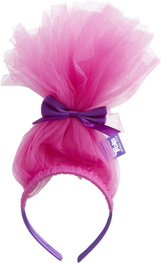 Trolls Poppy Headband with Tulle, Pink/Purple, One Size, Wearable Accessory for Birthdays Front_Flat