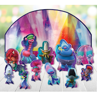 Trolls World Tour Birthday Party Table Decorating Kit, 12-pc Composite_or_Mixed