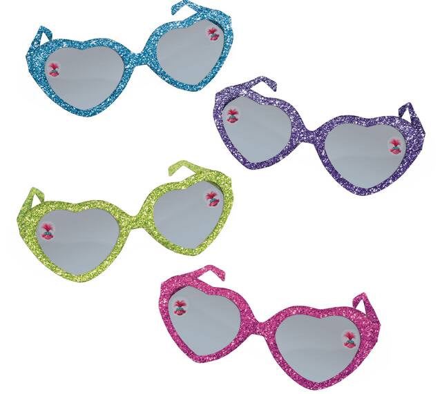 Lunettes étincelantes en forme de coeur de cadeaux-surprises d'anniversaire Trolls Tournée mondiale, paq. 8 Composite_or_Mixed