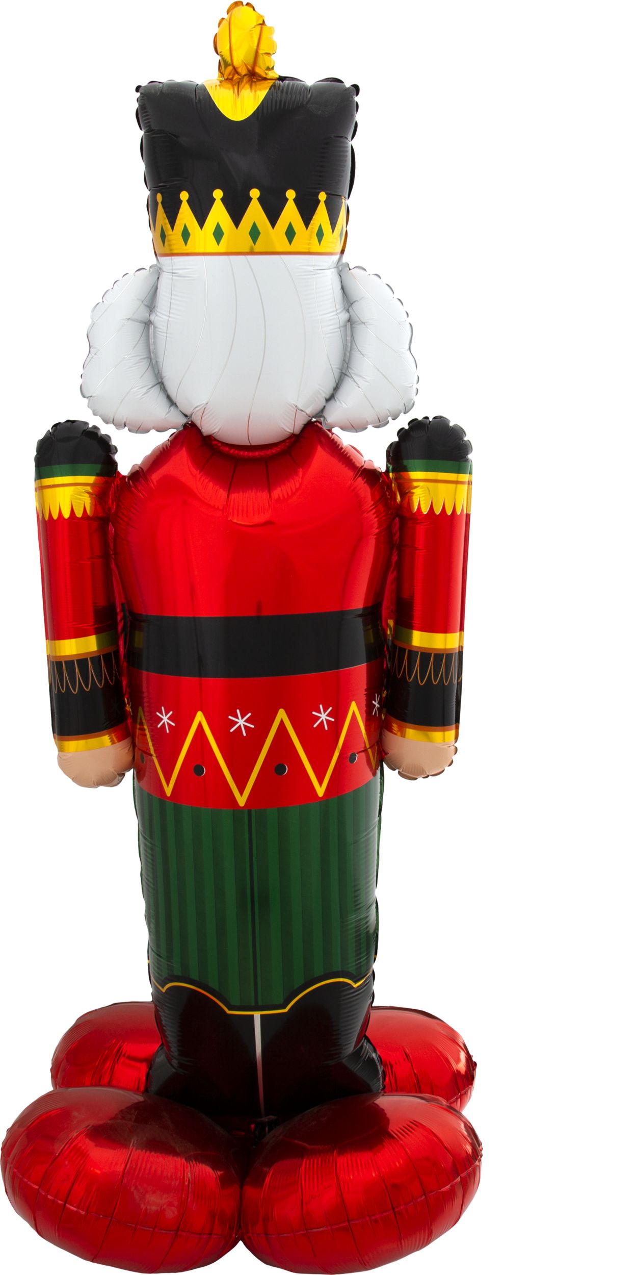 Nutcracker Satin Foil Balloon, Red/Green, 60-in, Air-Filled for Christmas Front_Flat