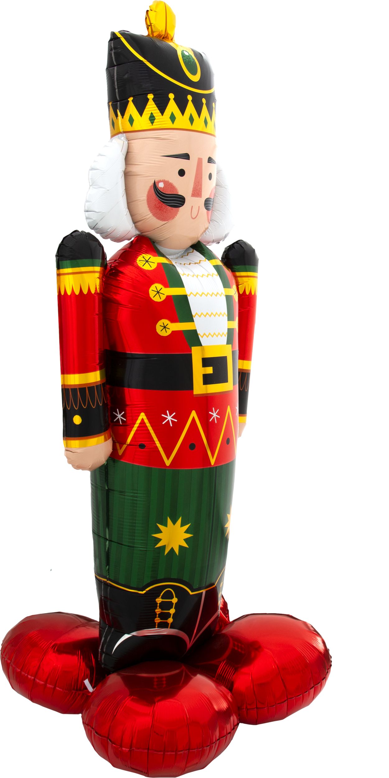 Nutcracker Satin Foil Balloon, Red/Green, 60in, AirFilled for
