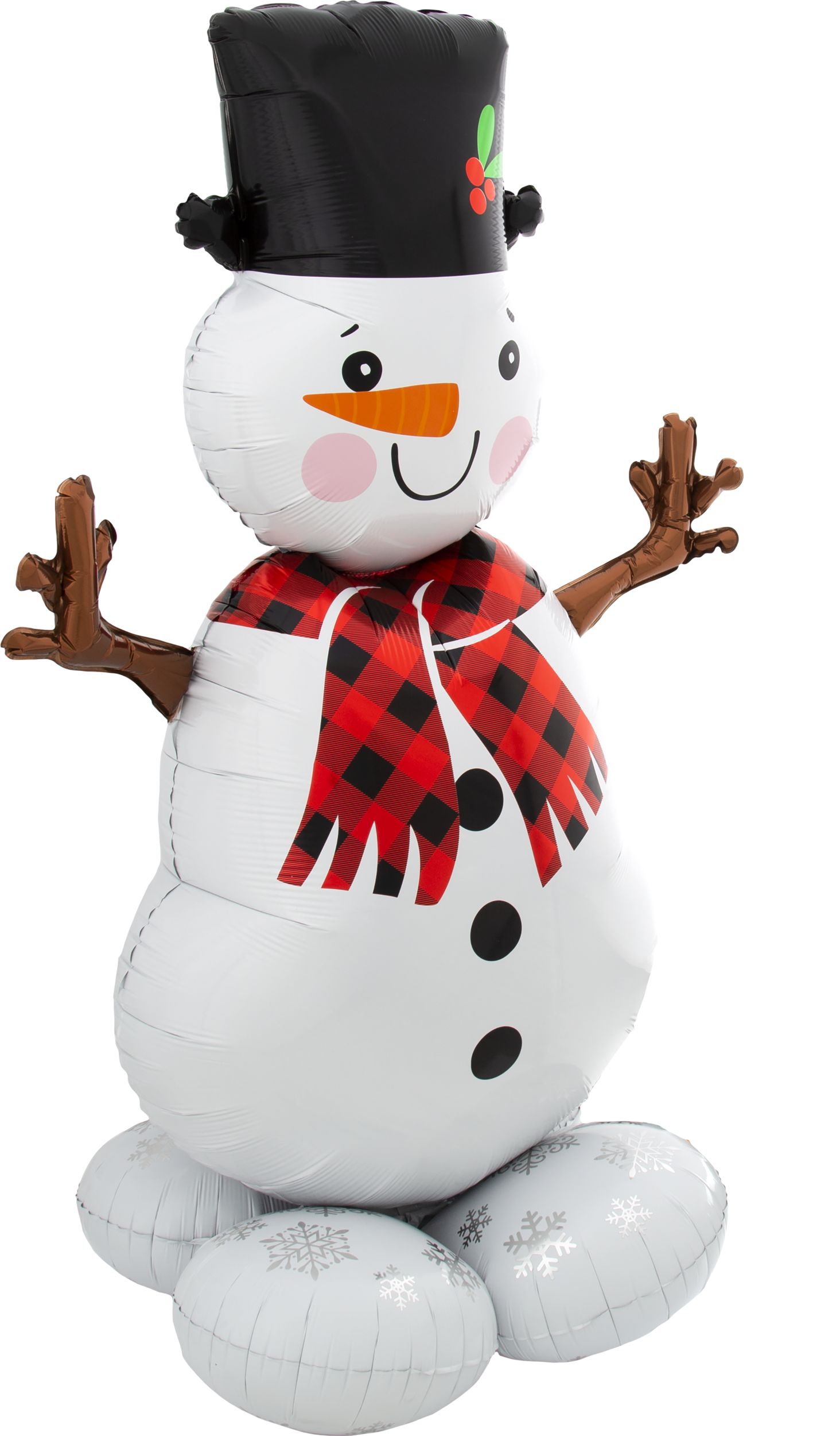 Snowman Satin Foil Balloon, White, 48-in, Air-Filled for Winter/Christmas Front_Angled_Right