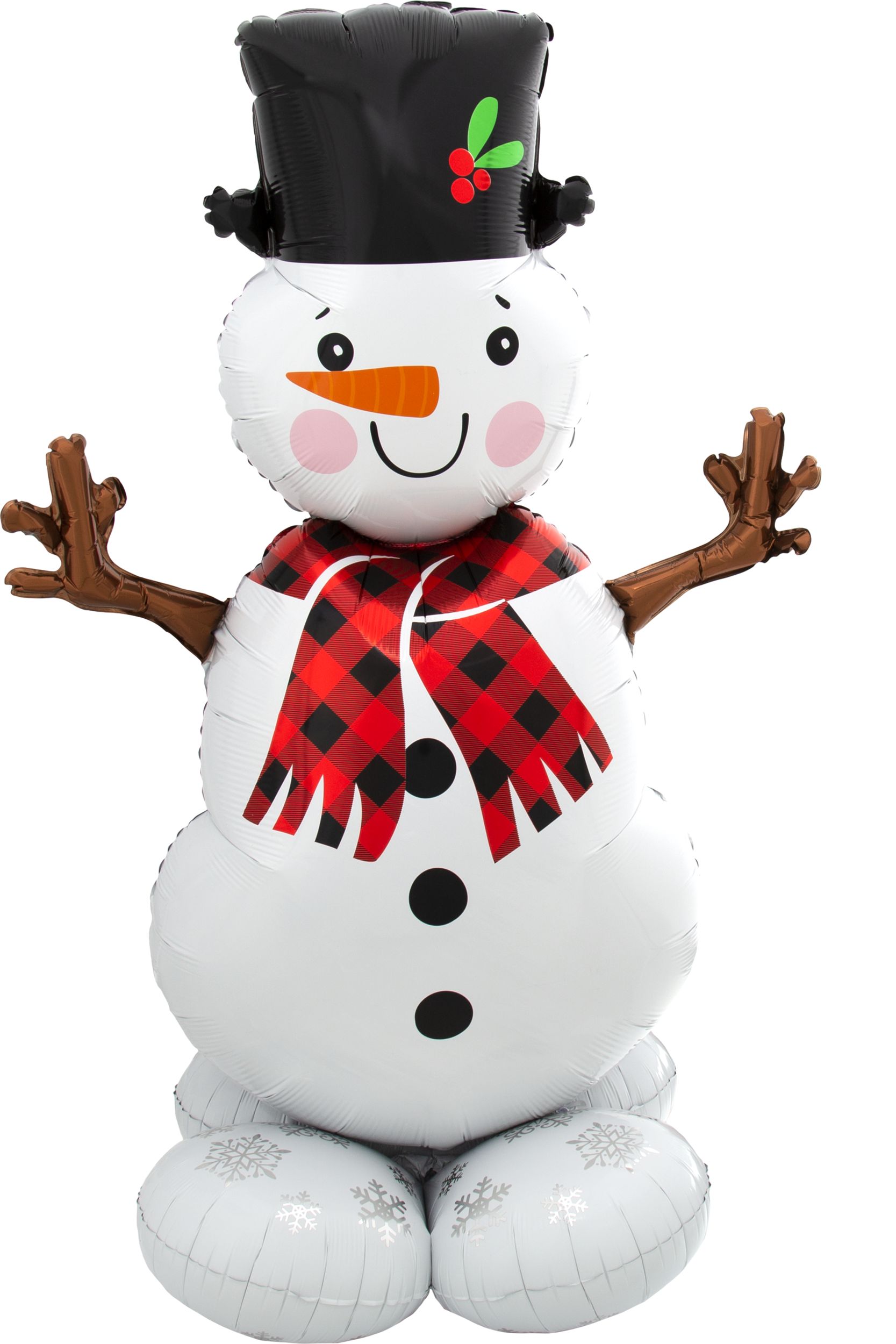 Snowman Satin Foil Balloon, White, 48-in, Air-Filled for Winter/Christmas Front_Flat