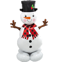 Snowman Satin Foil Balloon, White, 48-in, Air-Filled for Winter/Christmas Front_Flat