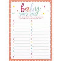 Alphabet Baby Shower Game, Multi-Coloured, 24-pk, for Baby Shower Front_Flat