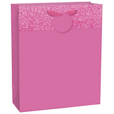 Glitter Paper Gift Bag, Assorted Colours, 10.5-in, for Birthday/Valentine's Day/Baby Shower Front_Angled_Right
