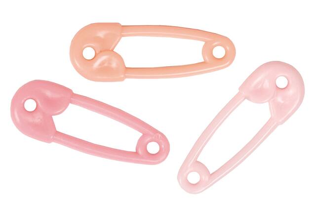 Breloques cadeaux en forme d'épingles de sûreté, rose, paq. 24, pour fête prénatale et dévoilement du sexe Composite_or_Mixed