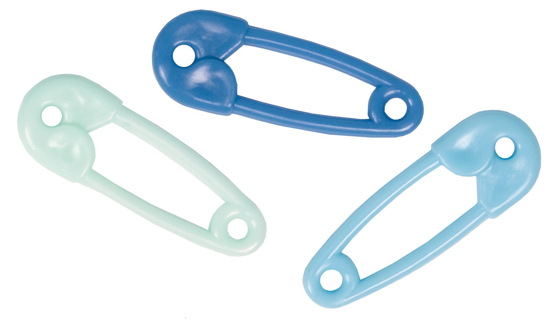 Breloques pour cadeaux épingle à couche pour fête prénatale tons de bleu, paq. 24 Overhead_Flat