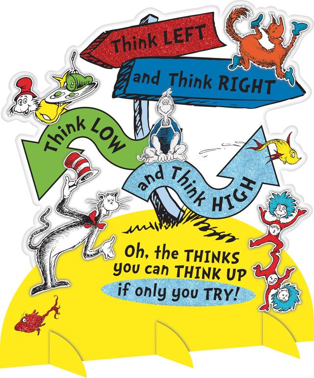 Dr. Seuss Think Table Centerpiece for Birthday Party/Classroom Front_Angled_Right