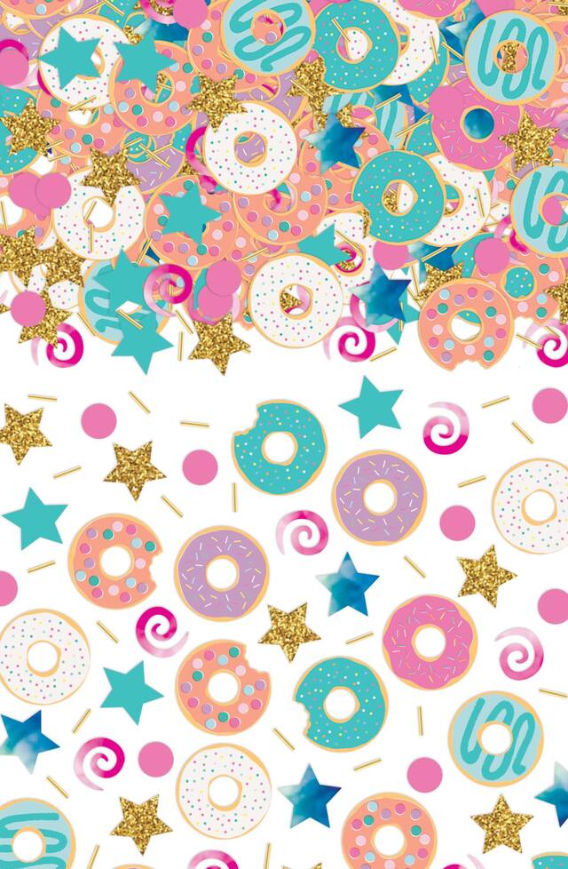 Donut & Stars Confetti Table Scatter Decoration, Blue/Pink, 2.5-oz, for Birthday Party Composite_or_Mixed