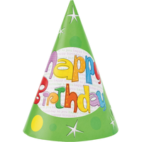 Décorations pour fête en papier avec pompons 1er anniversaire, rose/jaune/vert avec « 1 » en paillettes dorées, paq. 3 Front_Flat