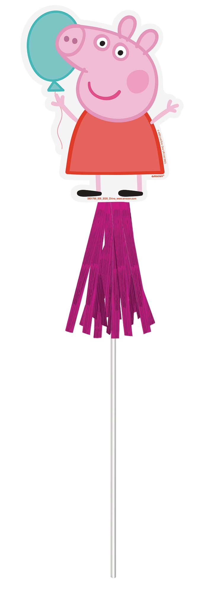 Nickelodeon Peppa Pig Party Paper Wands, Pink, 8-pk, for Birthday/Party Favour Front_Flat