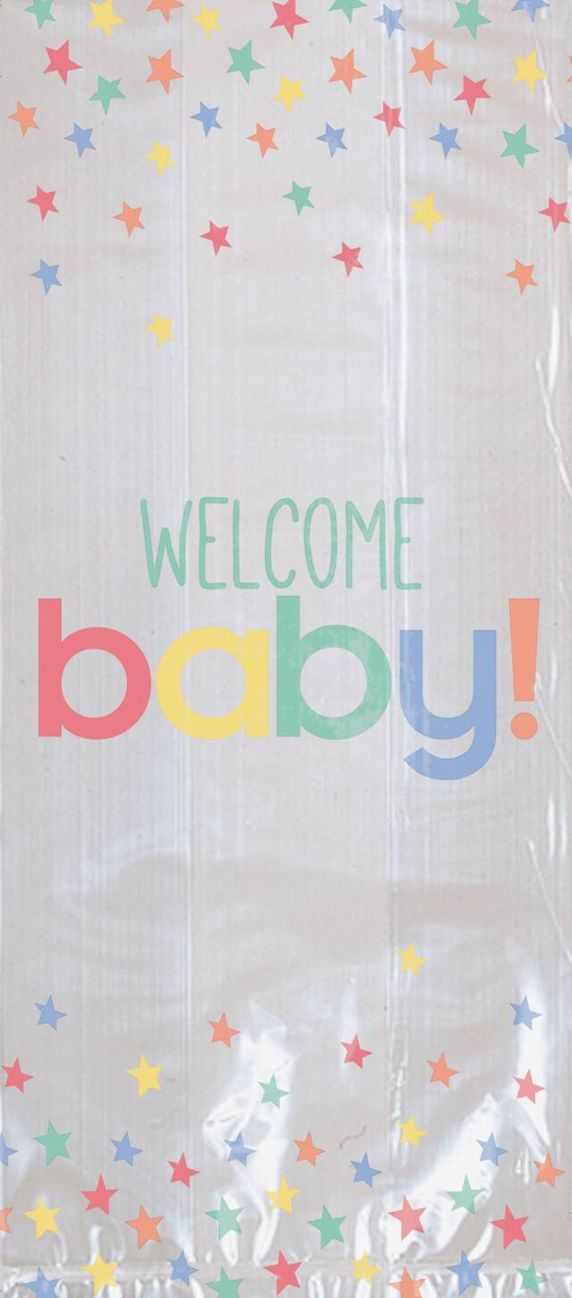 Sacs à surprises pour fête prénatale, étoiles pastel, paq. 20 Front_Flat