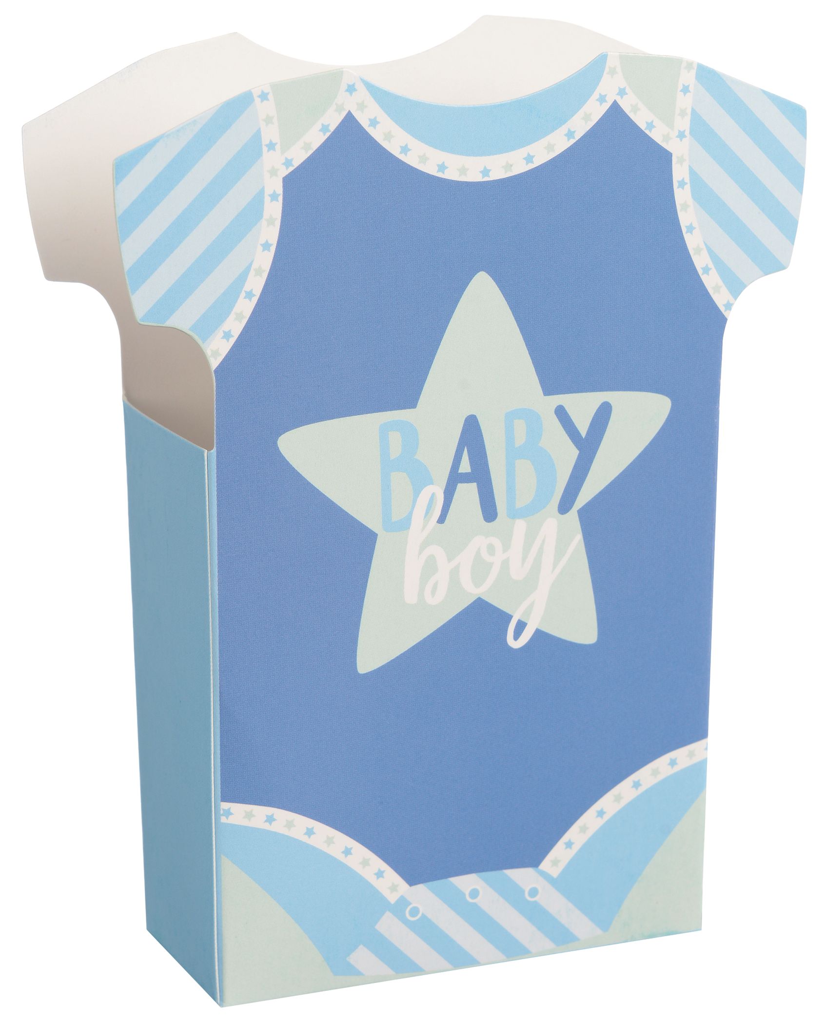 Onesie Paper Favour Containers, Blue Front_Angled_Right