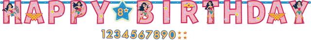 Superstar Wonder Woman Birthday Party Banner Decoration Kit Front_Flat