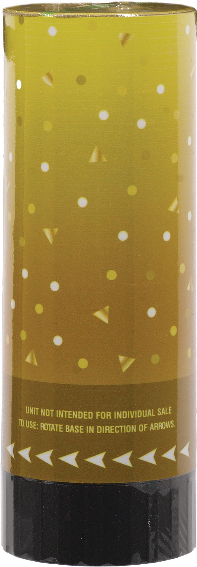 Confetti Cannon Poppers, Gold, 3-pk, for Graduation/New Year's Eve Back_Flat