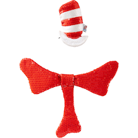 Dr. Seuss Cat in The Hat Sequin Hair Clip-On & Bow Tie Kit for Birthday Party/Halloween, One Size Front_Flat