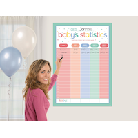 "Baby Statistics" Guess Baby Shower Game, Multi-Coloured, for Baby Shower Front_Flat