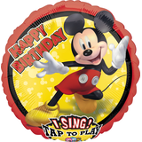 Singing Mickey Mouse Foil Birthday Balloon, Helium Inflation Included, 28-in Front_Flat