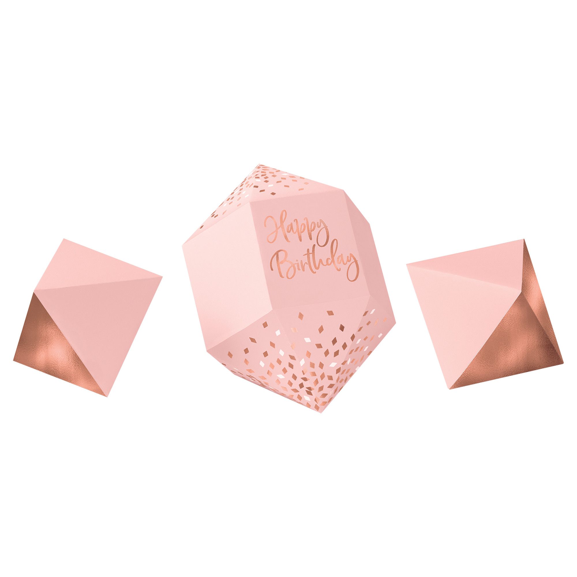 Metallic Blush Birthday Table Decorating Kit, 3-pc Composite_or_Mixed