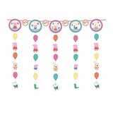 Nickelodeon Peppa Pig "Party" Hanging Garland Banner Decoration, Pink/Blue, 10-ft, for Birthday Party Front_Flat