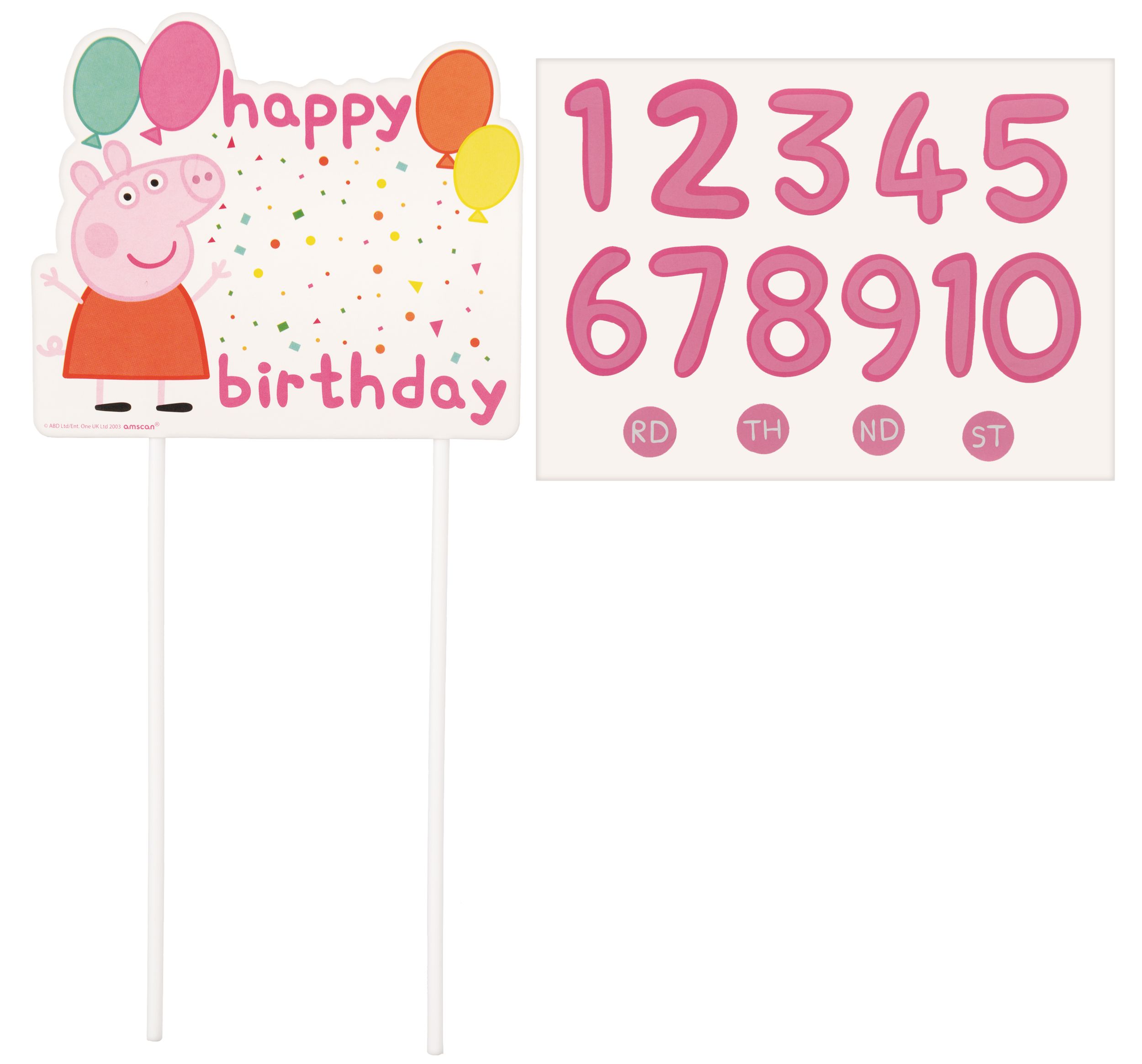 Peppa Pig Customizable Birthday Cake Decoration Front_Flat