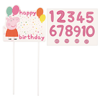 Peppa Pig Customizable Birthday Cake Decoration Front_Flat